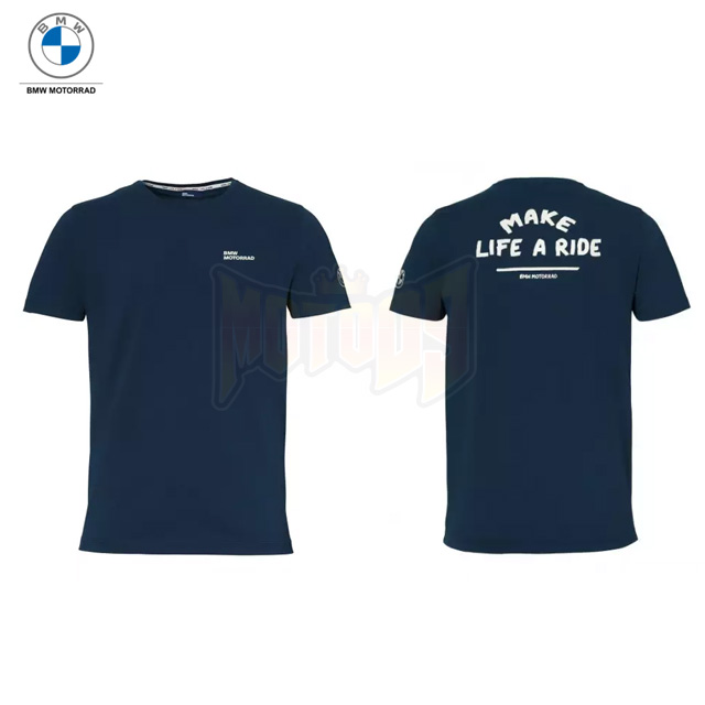 BMW 오토바이 의류 안전장비 용품 캐주얼 티셔츠 Make Life A Ride 남성용 2023 Blue/White 76618536446