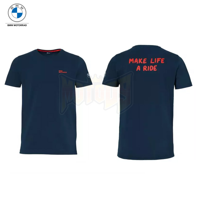 BMW 오토바이 의류 안전장비 용품 캐주얼 티셔츠 Make Life A Ride 남성용 2023 Blue/red 76618536452